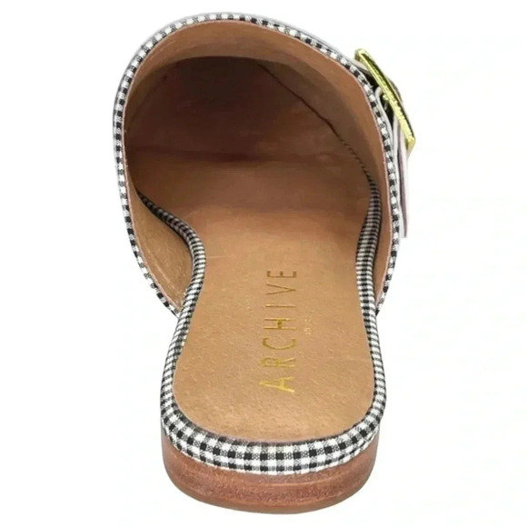 Archive Bond Gingham Checkered Fabric Womens Flat Mules Size 7.5M - Picture 12 of 16